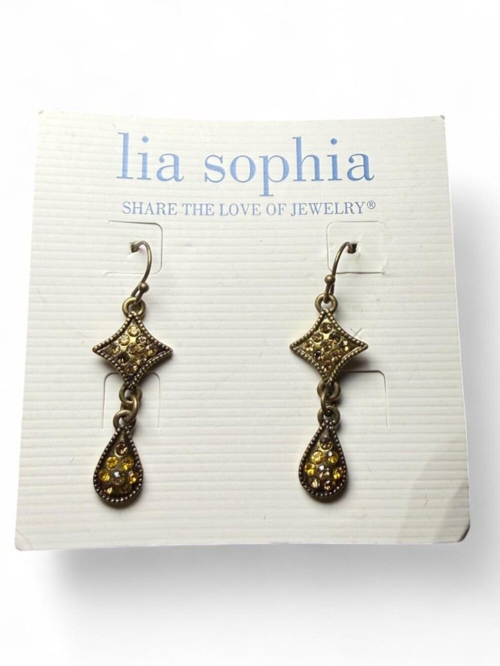 Lia Sophia vintage-inspired gold tone dangle earrings
